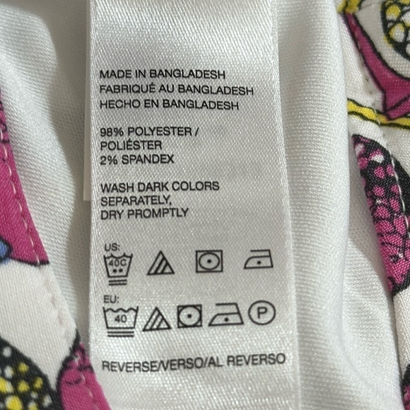 IZOD Golf Skort Women's 16 White Pink Golf Ball Tee Print Pockets Side Zip - Picture 3 of 14